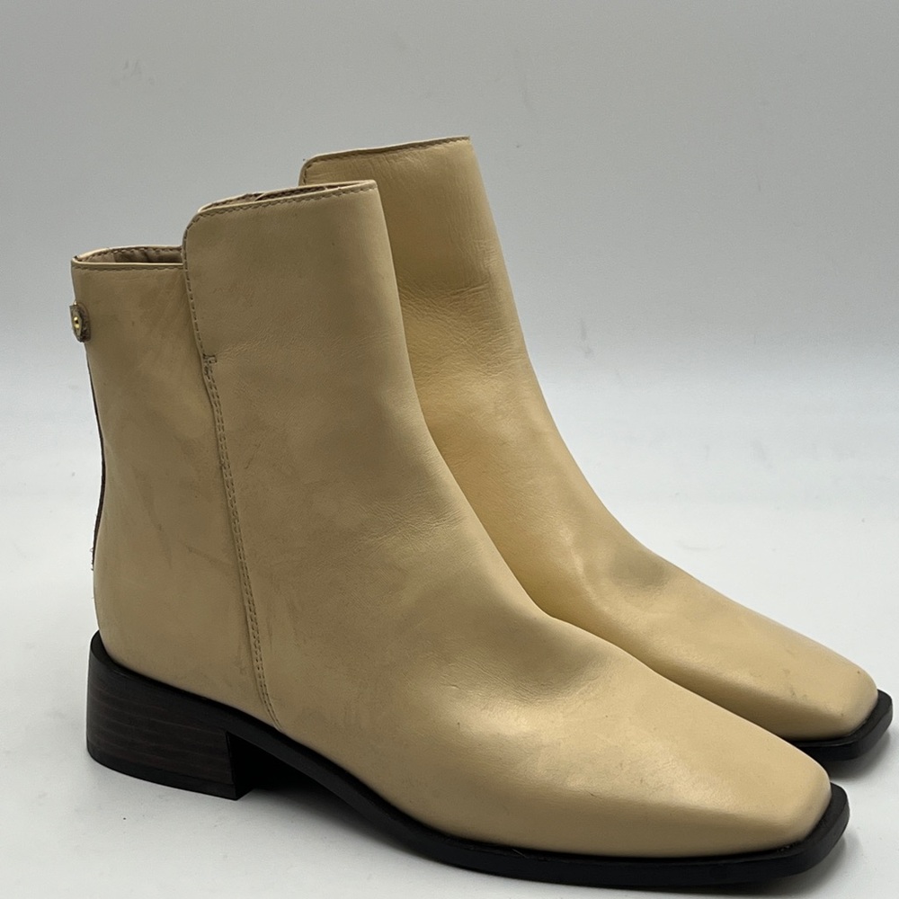 Sam Edelman Cream Ankle Booties with Sleek Design